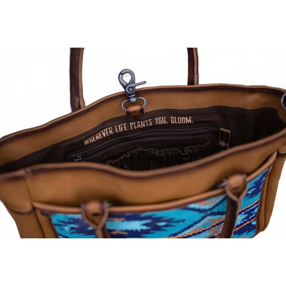 NEW STS RANCHWEAR women's serape satchel bag in mojave sky blue - Picture 5 of 8